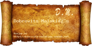 Dobrovits Malakiás névjegykártya